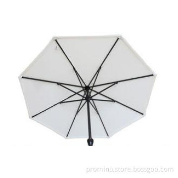 210cm White Outdoor Patio Umbrella , Metal Frame With Crank